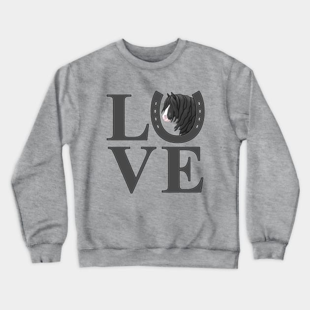 Black and White Gypsy Vanner Draft Horse LOVE Crewneck Sweatshirt by csforest